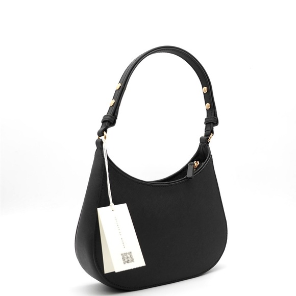 🍓NWT TORY BURCH Black Shoulder Bag with Crescent Shape - Picture 4 of 5